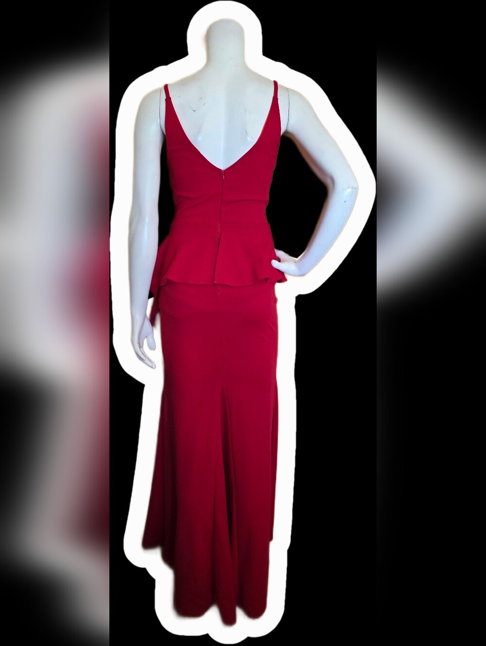 Lenovia Spaghetti Strap Peplum Maxi Dress with Side Slit - Picture 2 of 2